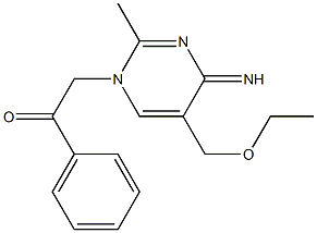 2-(5-(ethoxymethyl)-4-imino-2-methyl-1(4H)-pyrimidinyl)-1-phenylethanone 结构式