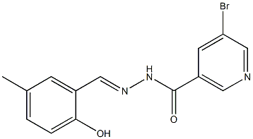 5-bromo-N'-(2-hydroxy-5-methylbenzylidene)nicotinohydrazide 结构式