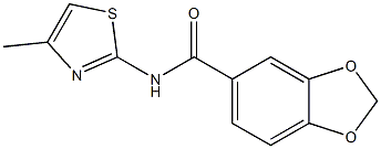 N-(4-methyl-1,3-thiazol-2-yl)-1,3-benzodioxole-5-carboxamide 结构式