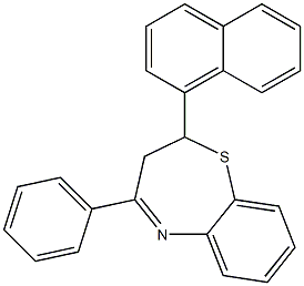 2-(1-naphthyl)-4-phenyl-2,3-dihydro-1,5-benzothiazepine 结构式