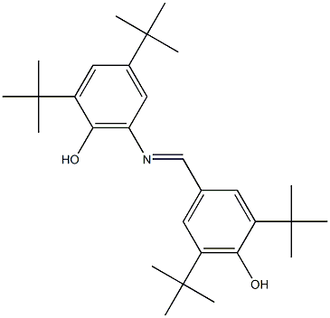 2,4-ditert-butyl-6-[(3,5-ditert-butyl-4-hydroxybenzylidene)amino]phenol 结构式