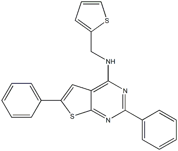 2,6-diphenyl-N-(thien-2-ylmethyl)thieno[2,3-d]pyrimidin-4-amine 结构式