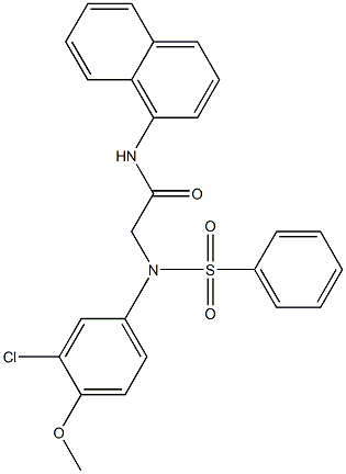 2-[3-chloro-4-methoxy(phenylsulfonyl)anilino]-N-(1-naphthyl)acetamide 结构式