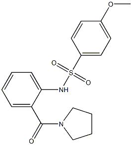 4-methoxy-N-[2-(1-pyrrolidinylcarbonyl)phenyl]benzenesulfonamide 结构式