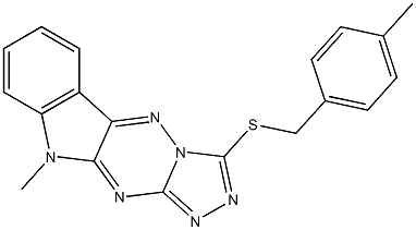 4-methylbenzyl 10-methyl-10H-[1,2,4]triazolo[4',3':2,3][1,2,4]triazino[5,6-b]indol-3-yl sulfide 结构式