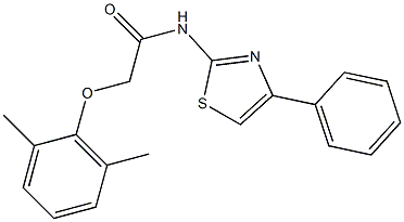 2-(2,6-dimethylphenoxy)-N-(4-phenyl-1,3-thiazol-2-yl)acetamide 结构式