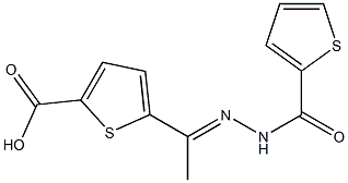 5-[N-(2-thienylcarbonyl)ethanehydrazonoyl]-2-thiophenecarboxylic acid 结构式