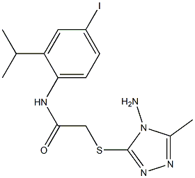 2-[(4-amino-5-methyl-4H-1,2,4-triazol-3-yl)sulfanyl]-N-(4-iodo-2-isopropylphenyl)acetamide 结构式