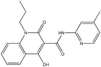 4-hydroxy-N-(4-methyl-2-pyridinyl)-2-oxo-1-propyl-1,2-dihydro-3-quinolinecarboxamide 结构式