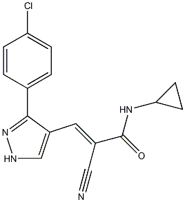 3-[3-(4-chlorophenyl)-1H-pyrazol-4-yl]-2-cyano-N-cyclopropylacrylamide 结构式