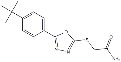 2-{[5-(4-tert-butylphenyl)-1,3,4-oxadiazol-2-yl]sulfanyl}acetamide 结构式