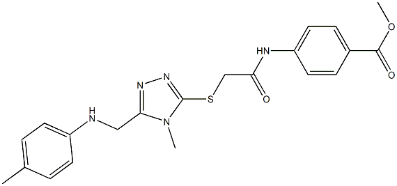 methyl 4-[({[4-methyl-5-(4-toluidinomethyl)-4H-1,2,4-triazol-3-yl]sulfanyl}acetyl)amino]benzoate 结构式