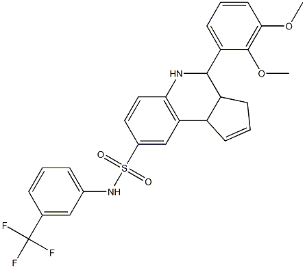 4-(2,3-dimethoxyphenyl)-N-[3-(trifluoromethyl)phenyl]-3a,4,5,9b-tetrahydro-3H-cyclopenta[c]quinoline-8-sulfonamide 结构式