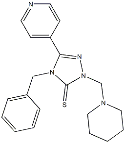 4-benzyl-2-(1-piperidinylmethyl)-5-(4-pyridinyl)-2,4-dihydro-3H-1,2,4-triazole-3-thione 结构式