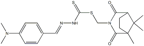 (1,8,8-trimethyl-2,4-dioxo-3-azabicyclo[3.2.1]oct-3-yl)methyl 2-[4-(dimethylamino)benzylidene]hydrazinecarbodithioate 结构式