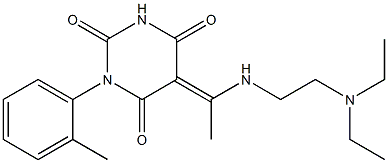 5-(1-{[2-(diethylamino)ethyl]amino}ethylidene)-1-(2-methylphenyl)-2,4,6(1H,3H,5H)-pyrimidinetrione 结构式