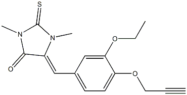 5-[3-ethoxy-4-(prop-2-ynyloxy)benzylidene]-1,3-dimethyl-2-thioxoimidazolidin-4-one 结构式