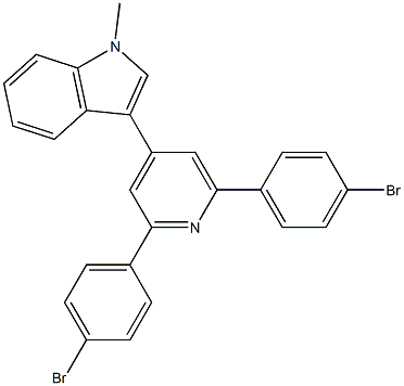 3-[2,6-bis(4-bromophenyl)-4-pyridinyl]-1-methyl-1H-indole 结构式