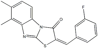 2-(3-fluorobenzylidene)-7,8-dimethyl[1,3]thiazolo[3,2-a]benzimidazol-3(2H)-one 结构式