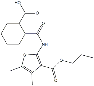 2-({[4,5-dimethyl-3-(propoxycarbonyl)thien-2-yl]amino}carbonyl)cyclohexanecarboxylic acid 结构式