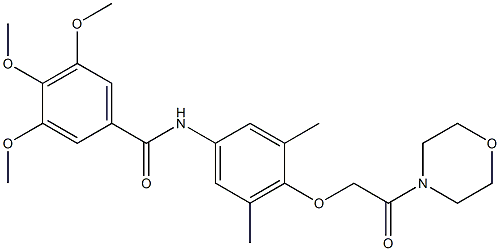 N-[3,5-dimethyl-4-(2-morpholin-4-yl-2-oxoethoxy)phenyl]-3,4,5-trimethoxybenzamide 结构式