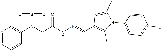 N-[2-(2-{[1-(4-chlorophenyl)-2,5-dimethyl-1H-pyrrol-3-yl]methylene}hydrazino)-2-oxoethyl]-N-phenylmethanesulfonamide 结构式
