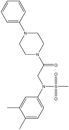 N-(3,4-dimethylphenyl)-N-[2-oxo-2-(4-phenyl-1-piperazinyl)ethyl]methanesulfonamide 结构式