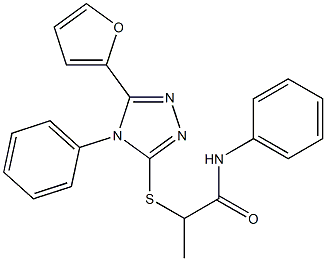 2-[(5-furan-2-yl-4-phenyl-4H-1,2,4-triazol-3-yl)sulfanyl]-N-phenylpropanamide 结构式