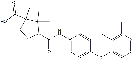 3-{[4-(2,3-dimethylphenoxy)anilino]carbonyl}-1,2,2-trimethylcyclopentanecarboxylic acid 结构式