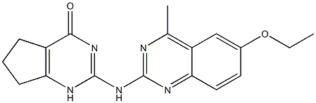 2-[(6-ethoxy-4-methyl-2-quinazolinyl)amino]-1,5,6,7-tetrahydro-4H-cyclopenta[d]pyrimidin-4-one 结构式