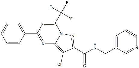 3-chloro-5-phenyl-N-(3-pyridinylmethyl)-7-(trifluoromethyl)pyrazolo[1,5-a]pyrimidine-2-carboxamide 结构式