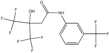 4,4,4-trifluoro-3-hydroxy-3-(trifluoromethyl)-N-[3-(trifluoromethyl)phenyl]butanamide 结构式