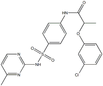 2-(3-chlorophenoxy)-N-(4-{[(4-methyl-2-pyrimidinyl)amino]sulfonyl}phenyl)propanamide 结构式