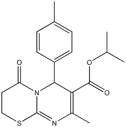 isopropyl 8-methyl-6-(4-methylphenyl)-4-oxo-3,4-dihydro-2H,6H-pyrimido[2,1-b][1,3]thiazine-7-carboxylate 结构式