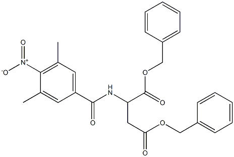 dibenzyl 2-({4-nitro-3,5-dimethylbenzoyl}amino)succinate 结构式