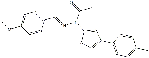 N'-(4-methoxybenzylidene)-N-[4-(4-methylphenyl)-1,3-thiazol-2-yl]acetohydrazide 结构式