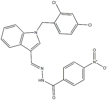 N'-{[1-(2,4-dichlorobenzyl)-1H-indol-3-yl]methylene}-4-nitrobenzohydrazide 结构式