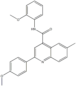 N-(2-methoxyphenyl)-2-(4-methoxyphenyl)-6-methyl-4-quinolinecarboxamide 结构式
