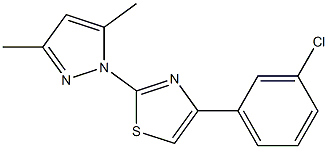 4-(3-chlorophenyl)-2-(3,5-dimethyl-1H-pyrazol-1-yl)-1,3-thiazole 结构式