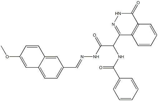 N-[2-{2-[(6-methoxy-2-naphthyl)methylene]hydrazino}-2-oxo-1-(4-oxo-3,4-dihydro-1-phthalazinyl)ethyl]benzamide 结构式