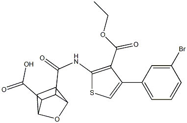 3-({[4-(3-bromophenyl)-3-(ethoxycarbonyl)thien-2-yl]amino}carbonyl)-7-oxabicyclo[2.2.1]heptane-2-carboxylic acid 结构式