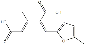 3-methyl-4-[(5-methyl-2-furyl)methylene]-2-pentenedioic acid 结构式