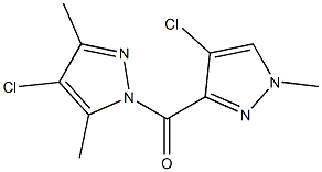 4-chloro-1-[(4-chloro-1-methyl-1H-pyrazol-3-yl)carbonyl]-3,5-dimethyl-1H-pyrazole 结构式