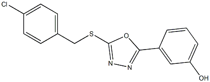 3-(5-{[(4-chlorophenyl)methyl]sulfanyl}-1,3,4-oxadiazol-2-yl)phenol 结构式
