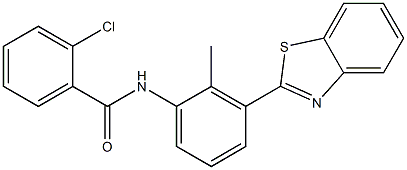 N-[3-(1,3-benzothiazol-2-yl)-2-methylphenyl]-2-chlorobenzamide 结构式