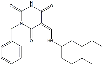 1-benzyl-5-{[(1-butylpentyl)amino]methylene}-2,4,6(1H,3H,5H)-pyrimidinetrione 结构式