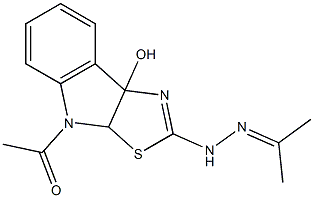 acetone (4-acetyl-8b-hydroxy-4,8b-dihydro-3aH-[1,3]thiazolo[5,4-b]indol-2-yl)hydrazone 结构式