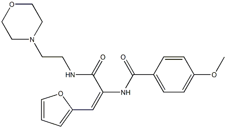 N-[2-(2-furyl)-1-({[2-(4-morpholinyl)ethyl]amino}carbonyl)vinyl]-4-methoxybenzamide 结构式