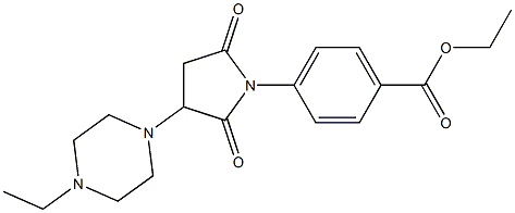 ethyl 4-[3-(4-ethyl-1-piperazinyl)-2,5-dioxo-1-pyrrolidinyl]benzoate 结构式