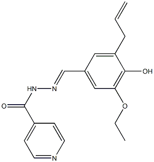 N'-(3-allyl-5-ethoxy-4-hydroxybenzylidene)isonicotinohydrazide 结构式